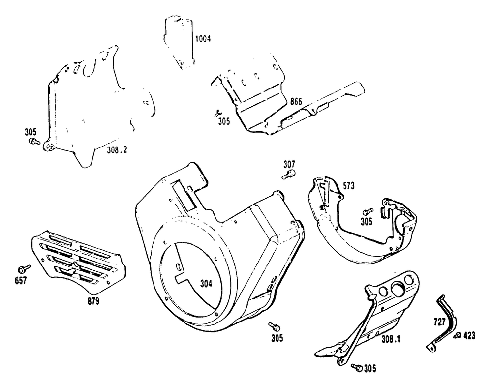 Engine Covers Diagram and Parts List for 9163-1-4W113C  Briggs and Stratton Generator
